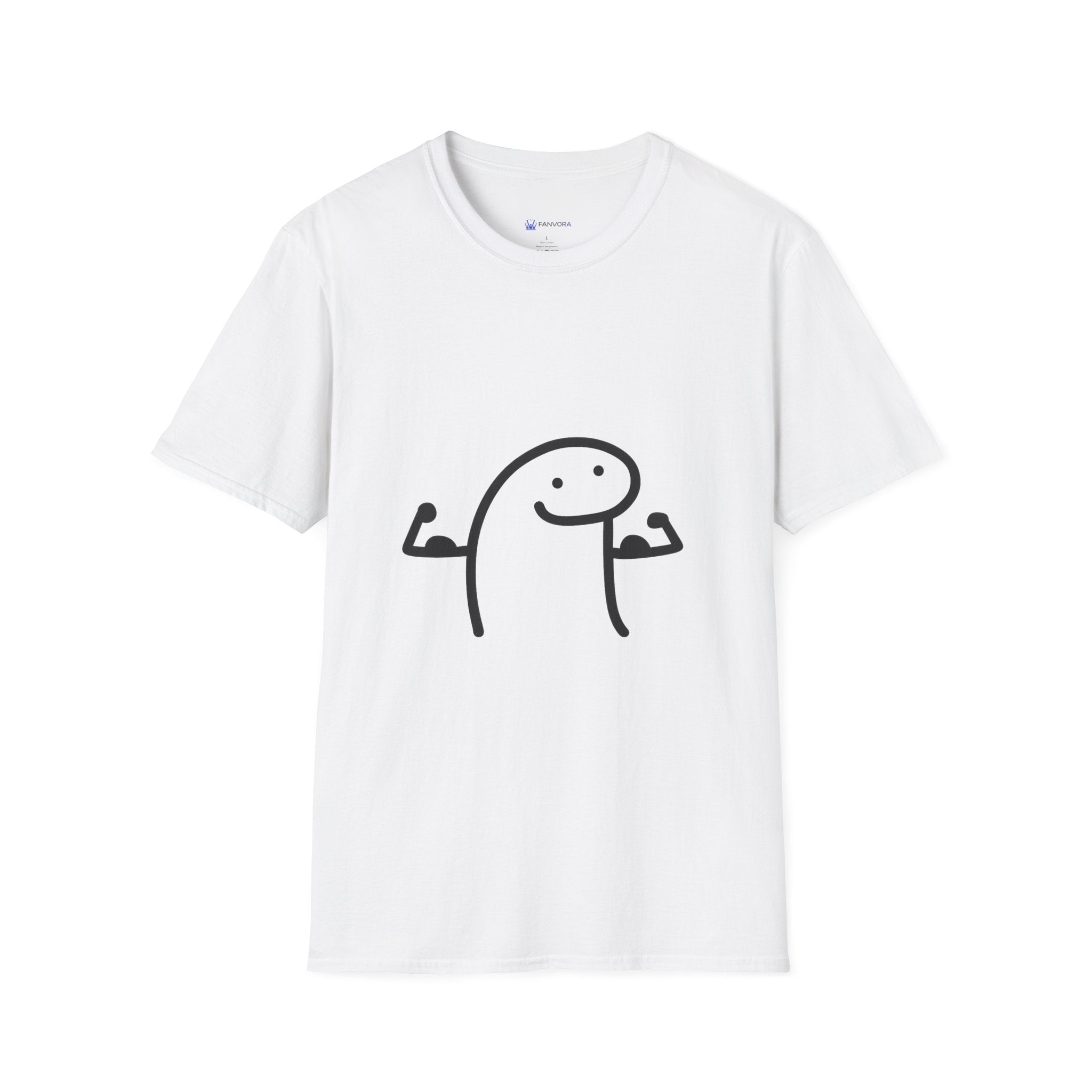 Minimalist Smiley Arms T‑Shirt — Cute Stick Figure Graphic Tee
