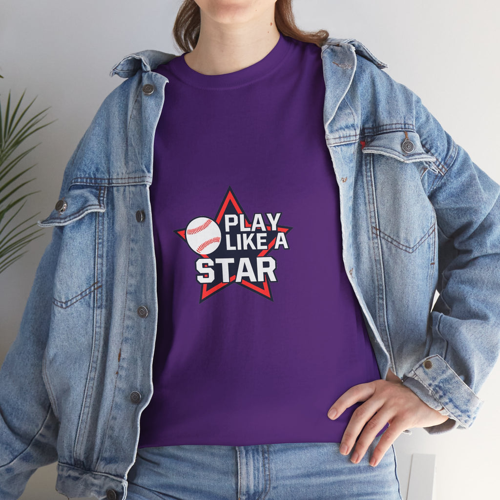 Play Like a Star Baseball Tee — Kids & Youth Sports Shirt