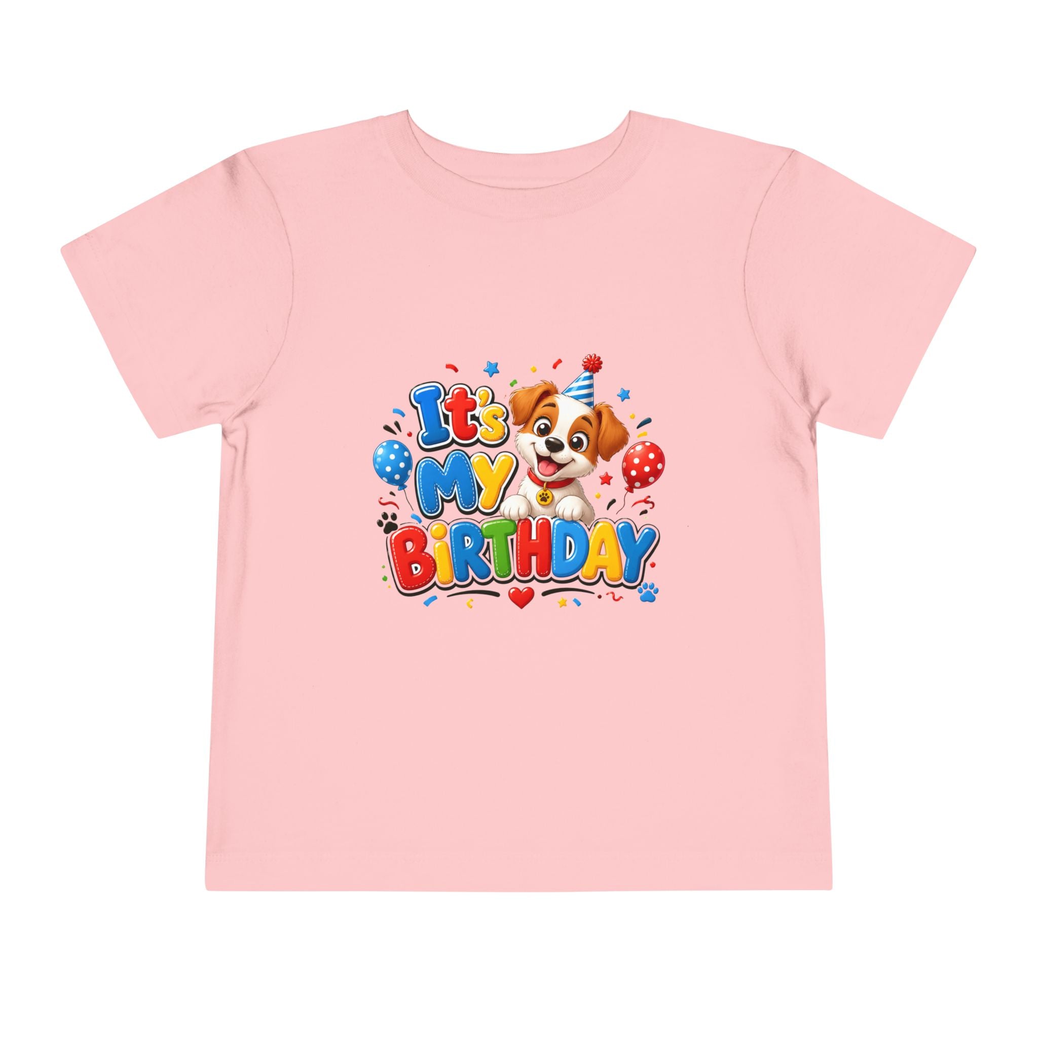 Toddler Birthday Tee — "It's My Birthday" Puppy Party Shirt
