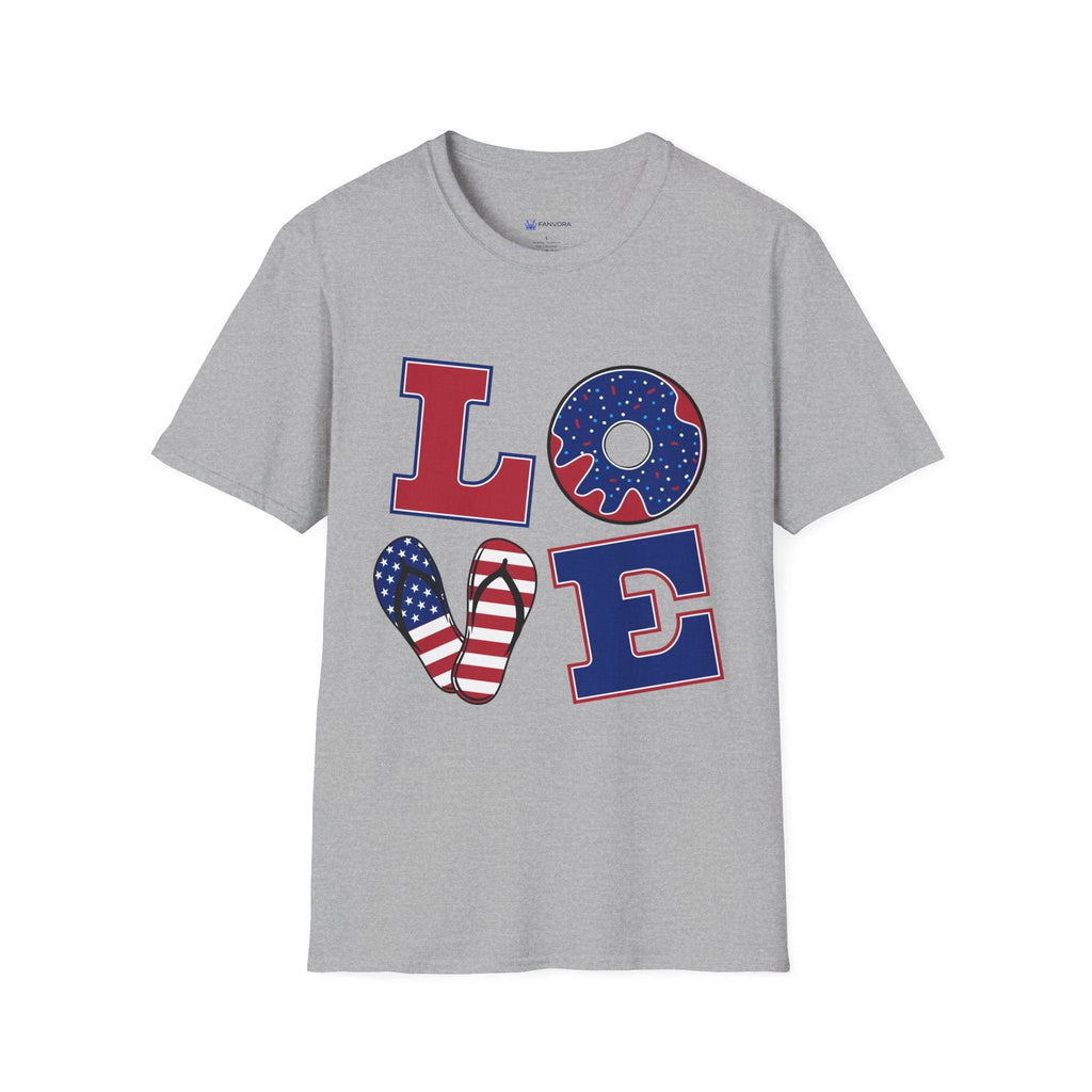 Fourth of July American flag graphic tee