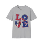 Fourth of July American flag graphic tee