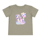 Toddler Tee — Pastel Unicorn "Happy Birthday" Shirt with Balloons