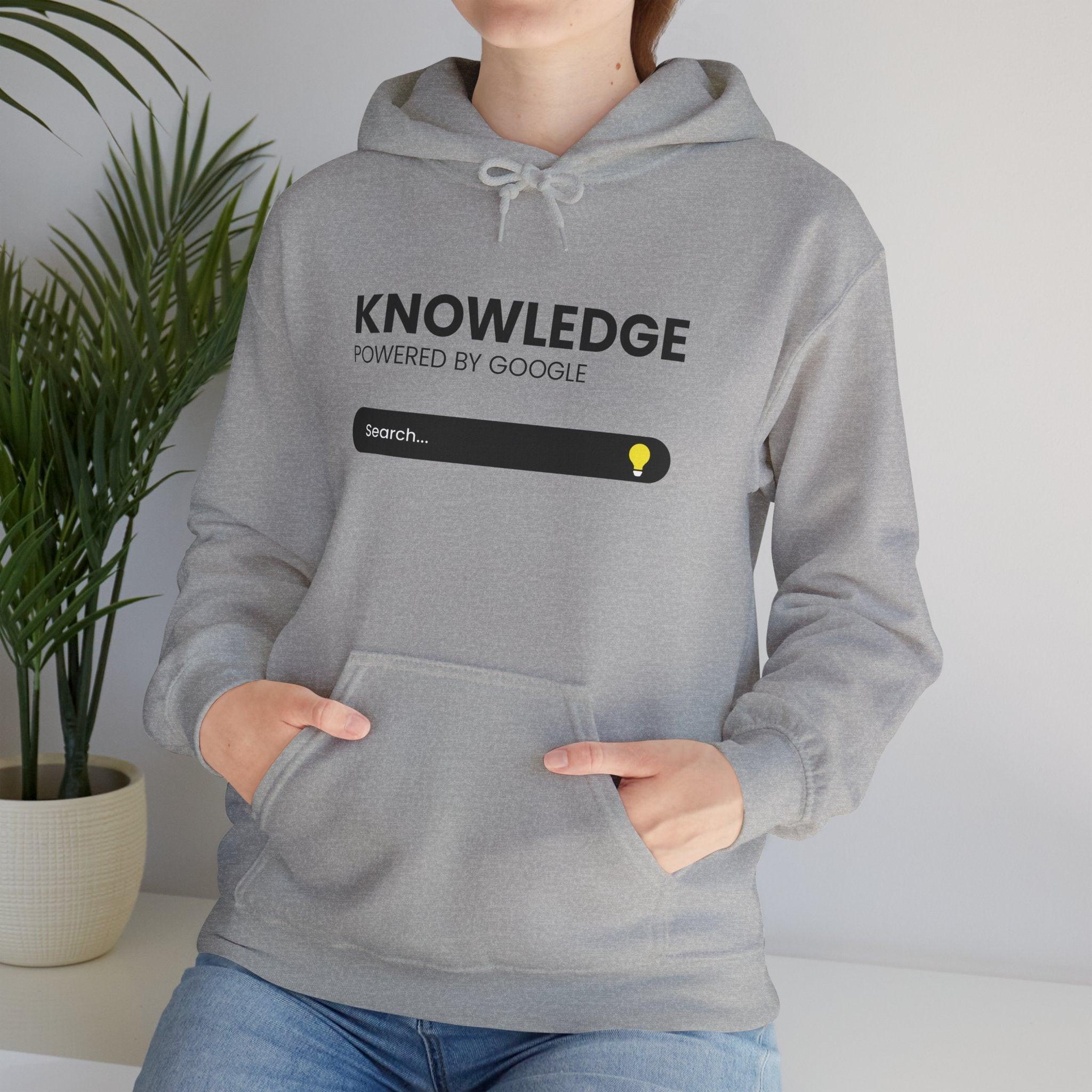 Knowledge Search Hoodie — "Knowledge Powered by Google" Pullover.