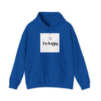 New Day Hoodie — "I'm Happy" Minimal Positive Graphic Sweatshirt.
