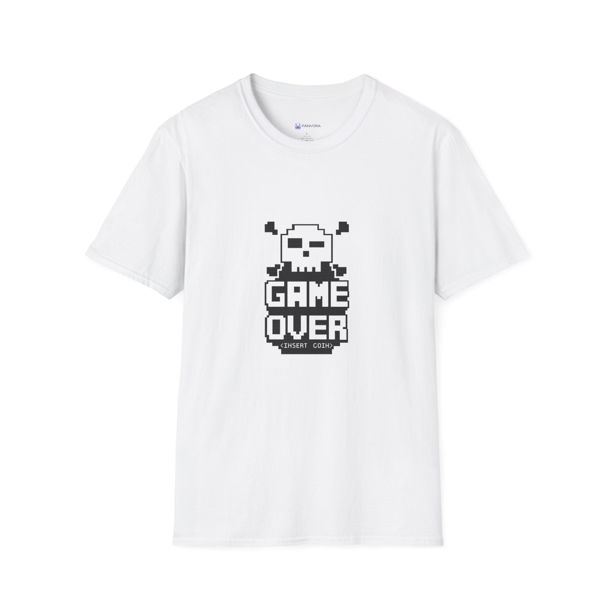 Game Over T-Shirt — Retro Pixel Skull Gamer Tee