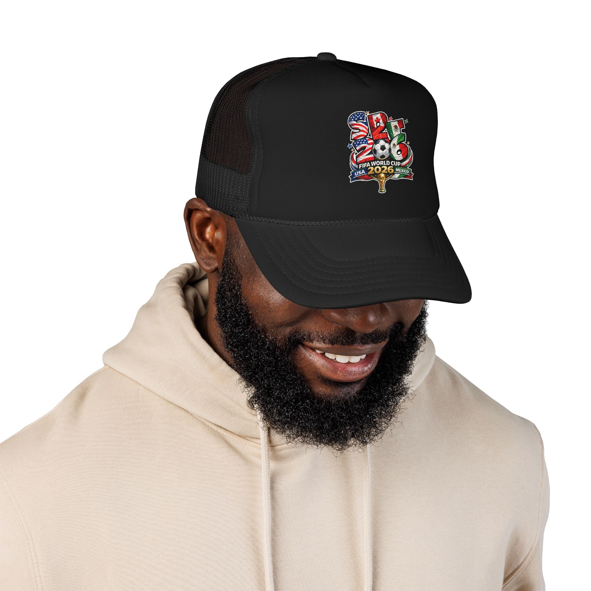 soccer cup 2026 Foam Trucker Hat — USA Soccer Patch Design