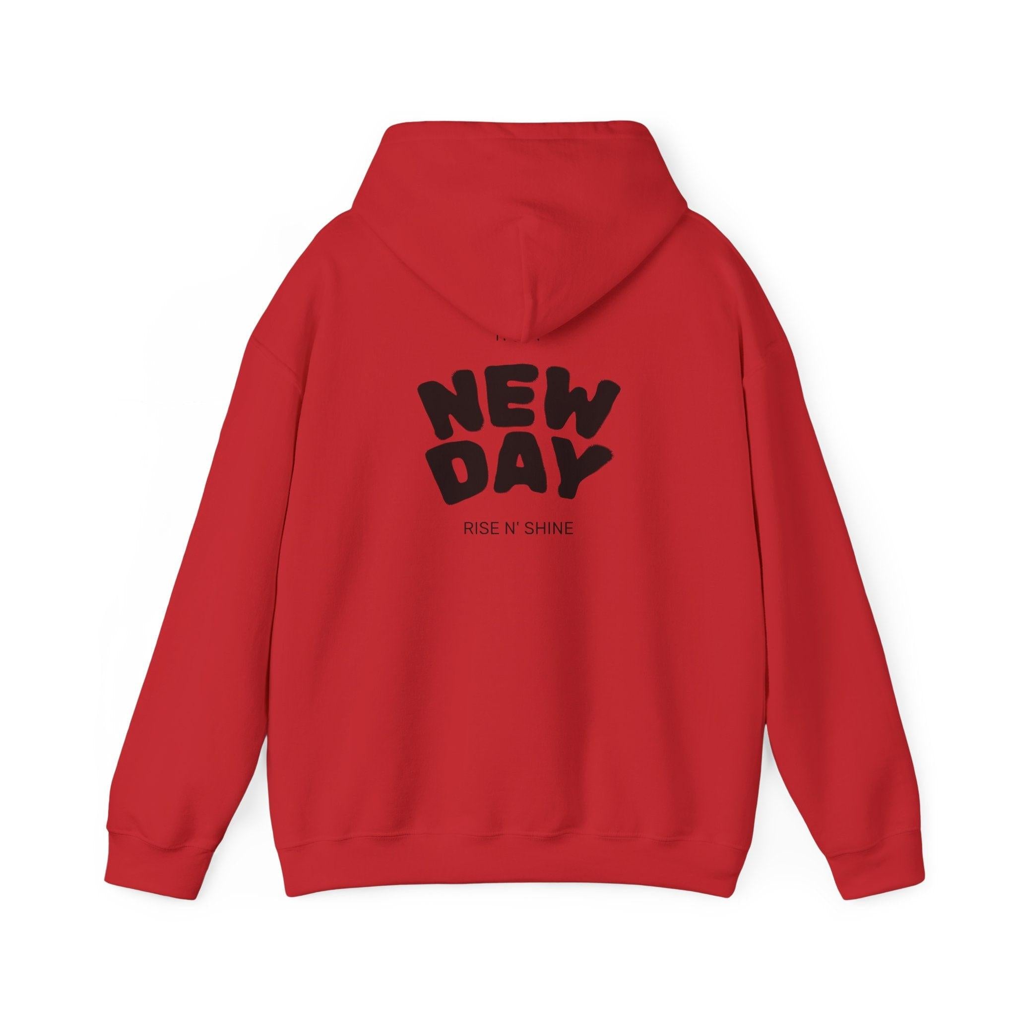 New Day Hoodie — "I'm Happy" Minimal Positive Graphic Sweatshirt.