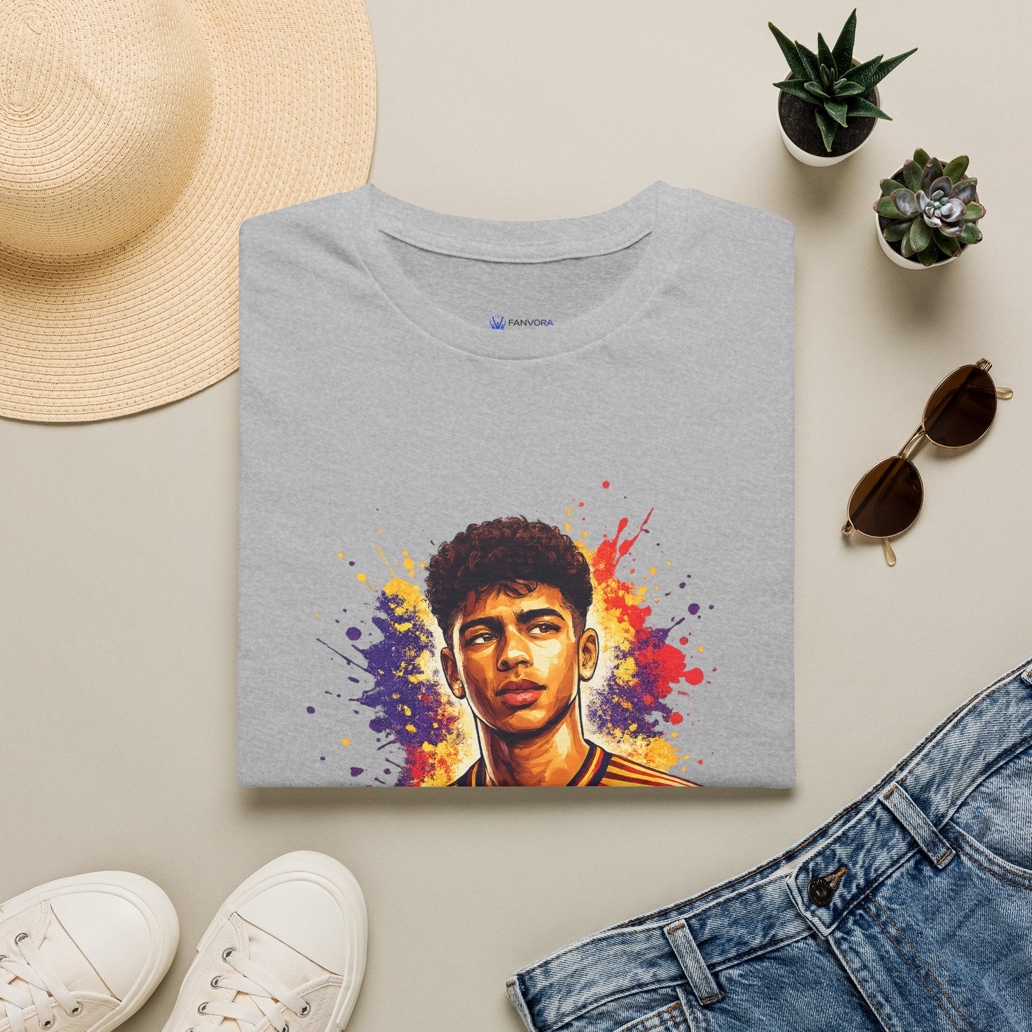Soccer Player Portrait T-Shirt — 'Spain Legend' Watercolor Graphic Tee