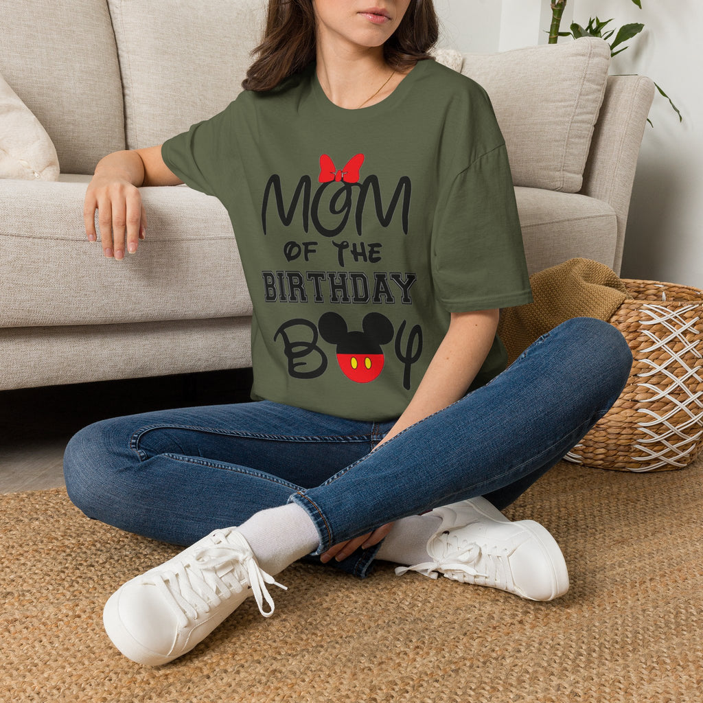 Mom of the Birthday Boy T-Shirt — Cute Minnie/Mickey Theme Disney Birthday Tee
