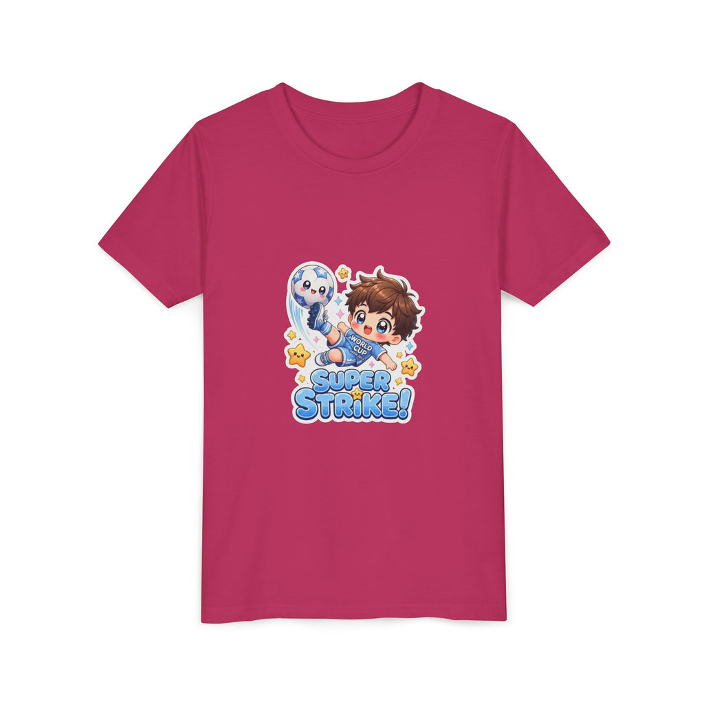 Youth Tee - Cute 'Super Strike!' Soccer Boy Graphic
