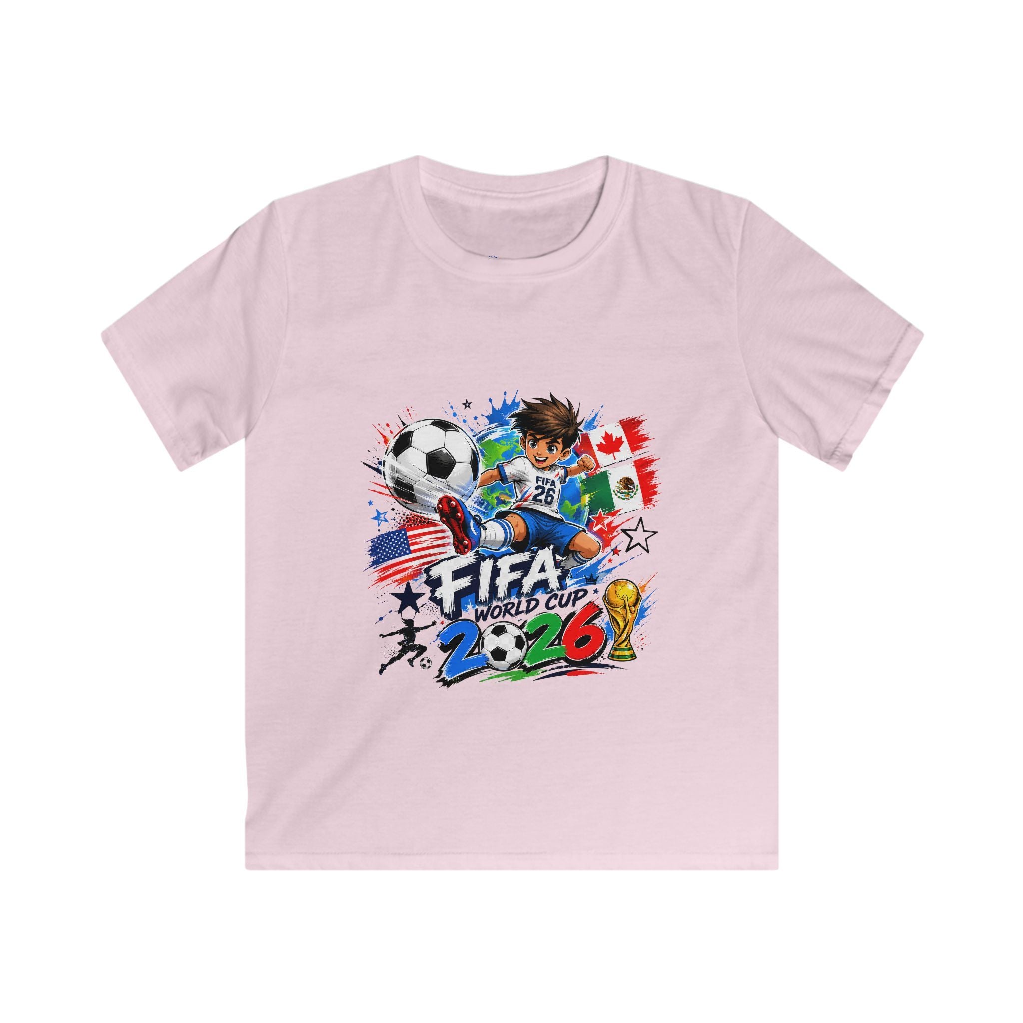 Kids Soccer  2026 Tee cartoon character