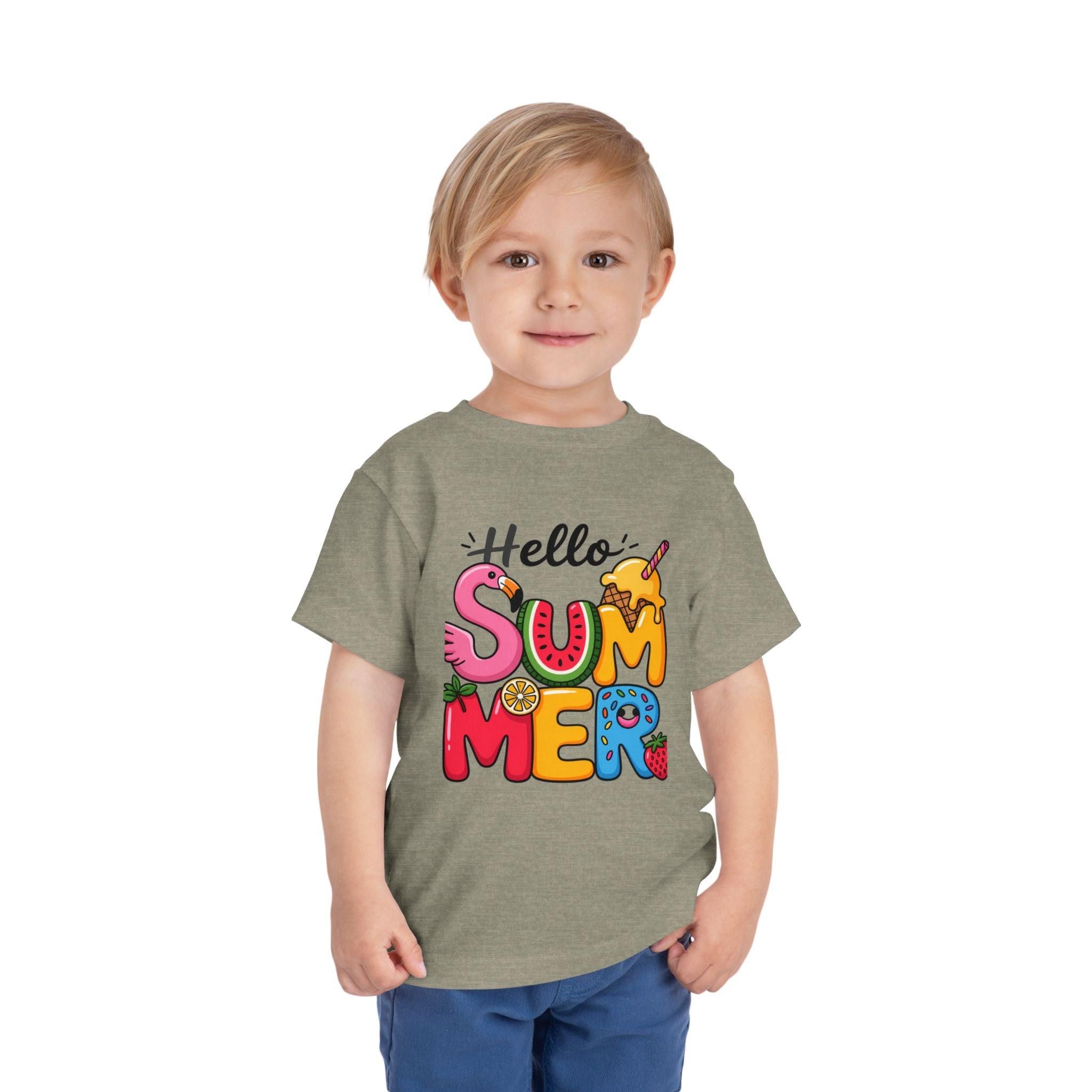 Hello Summer fruity typography Toddler Tee.