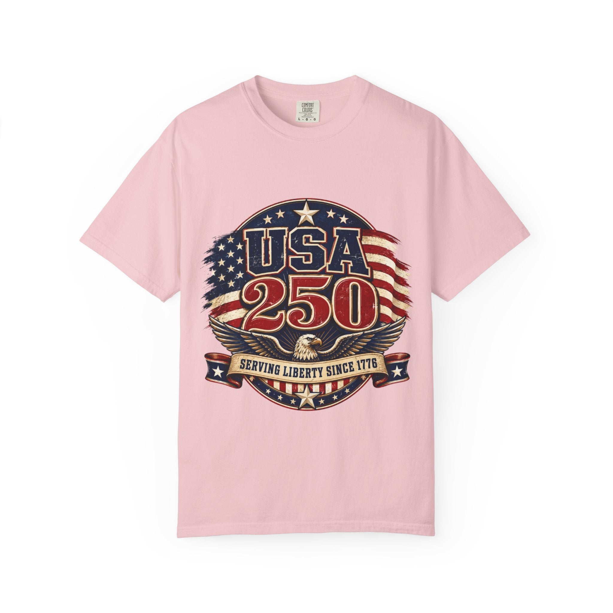 USA 250 T-Shirt — Patriotic "Serving Liberty Since 1776" Anniversary Tee