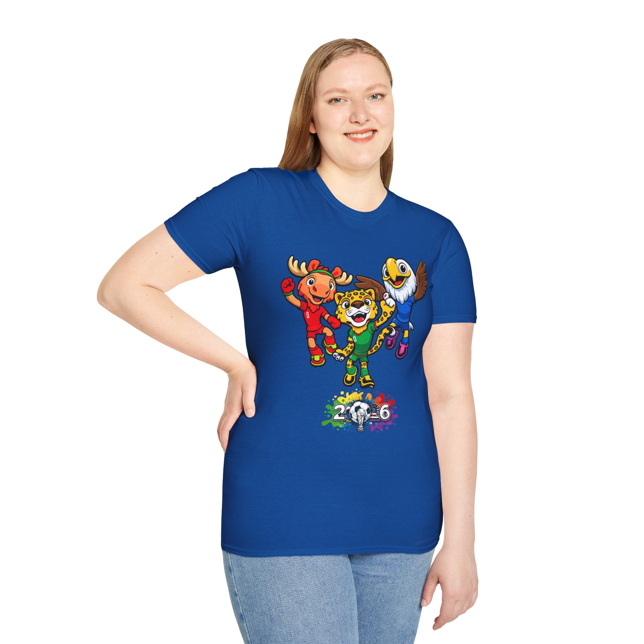 Kids Mascot Team T-Shirt — Cheerful Moose, Cheetah & Eagle Design