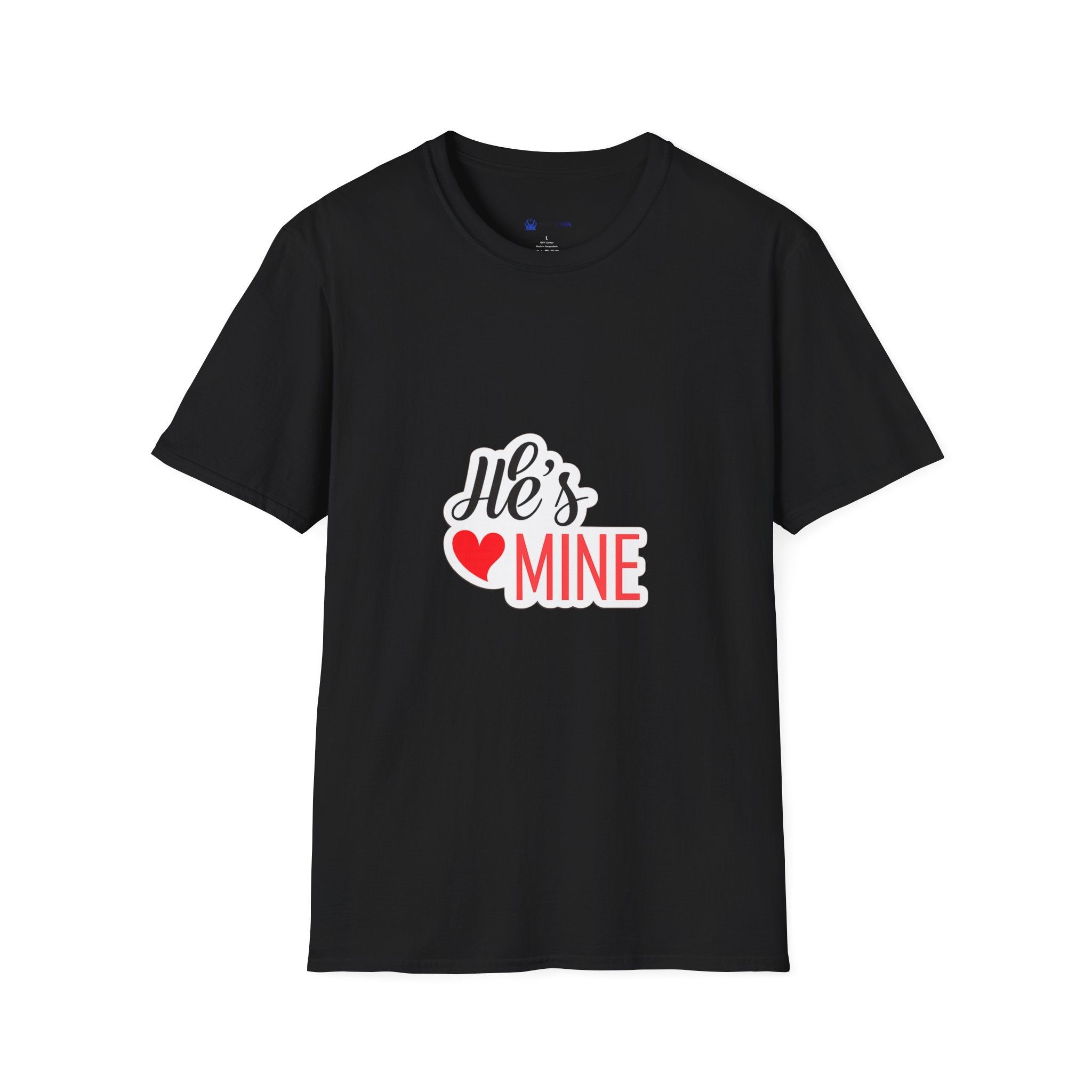 He's Mine T-Shirt — Couples Heart Graphic Tee