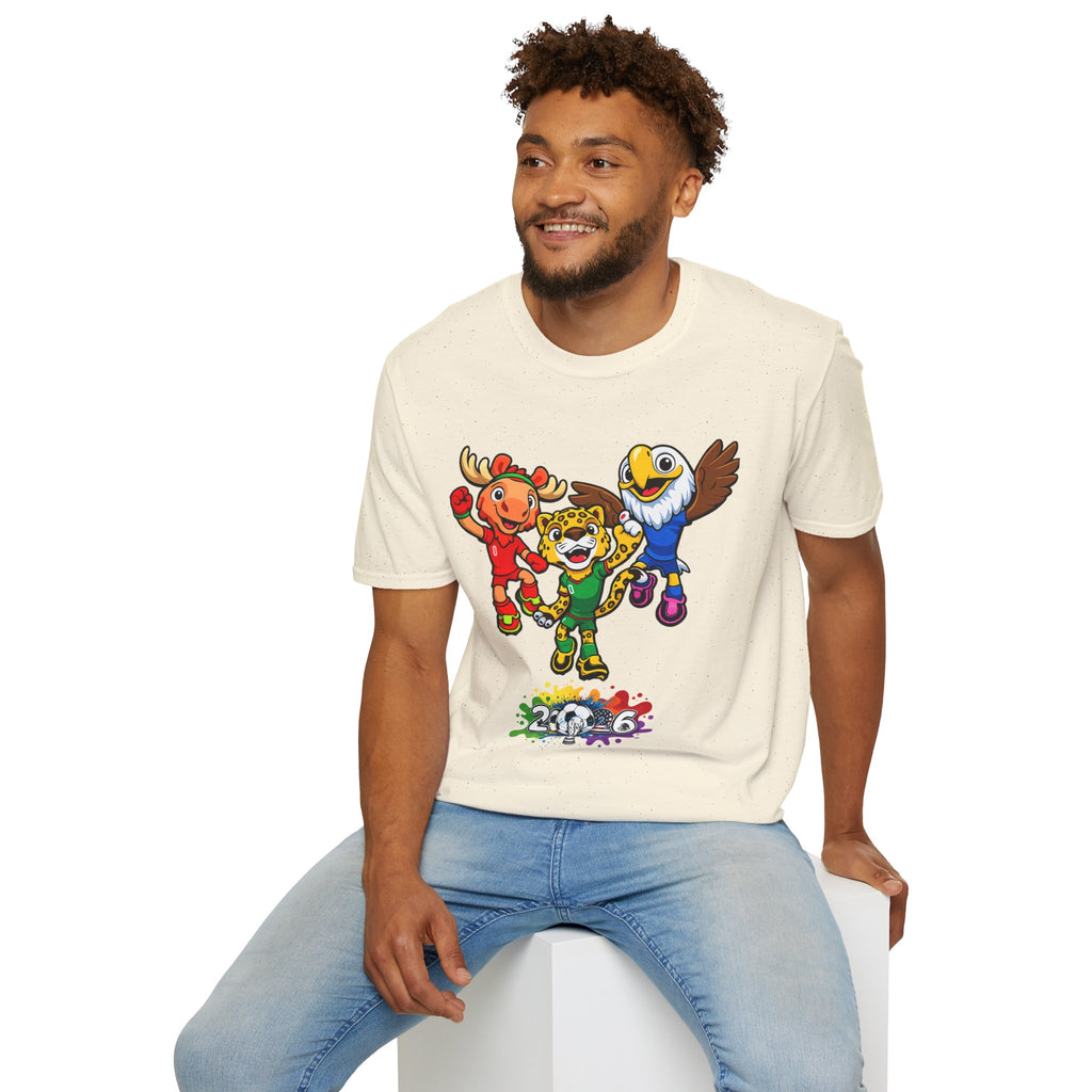 Kids Mascot Team T-Shirt — Cheerful Moose, Cheetah & Eagle Design