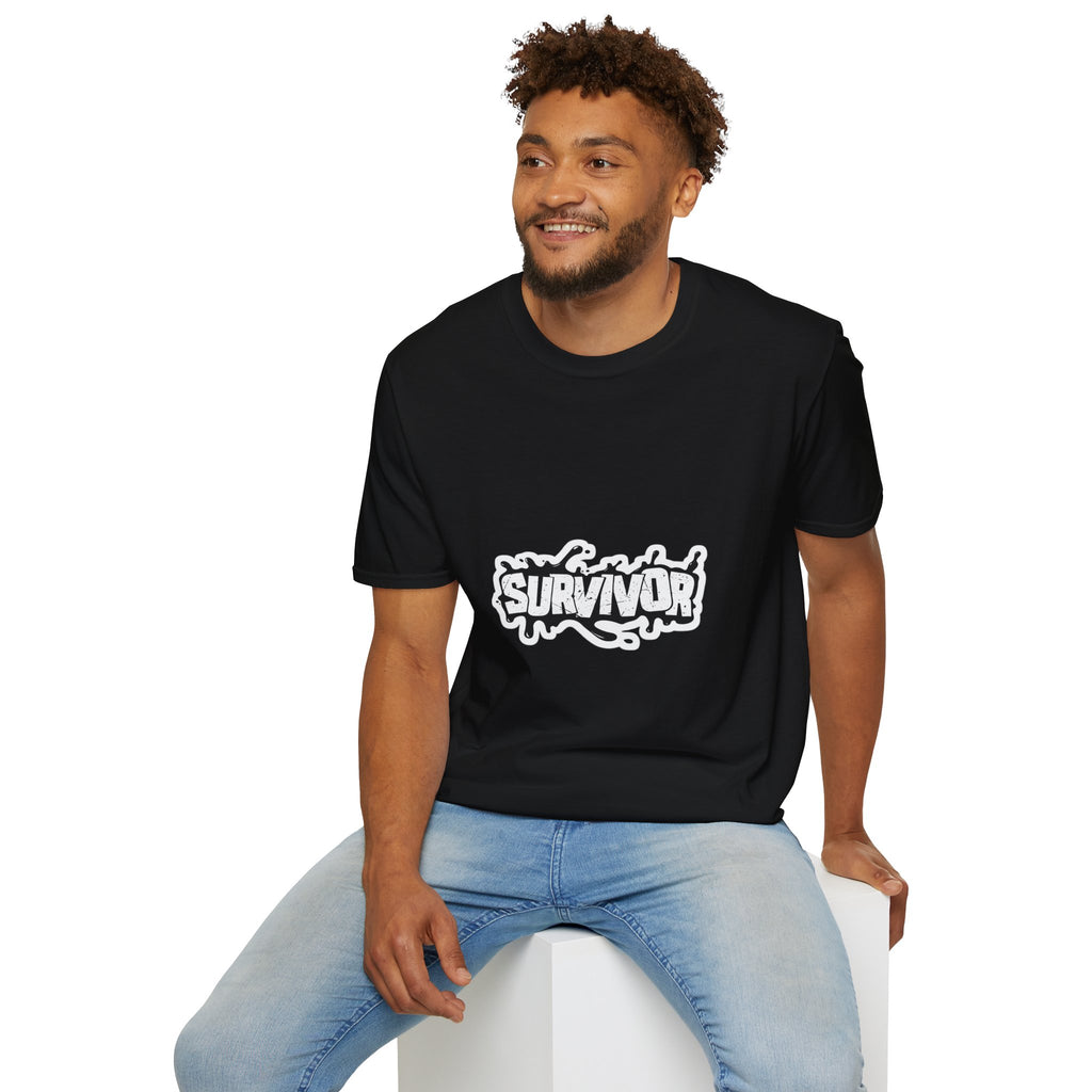 Survivor Graphic T-Shirt — Bold Grunge Logo Tee for Cancer, Trauma & Recovery Awareness