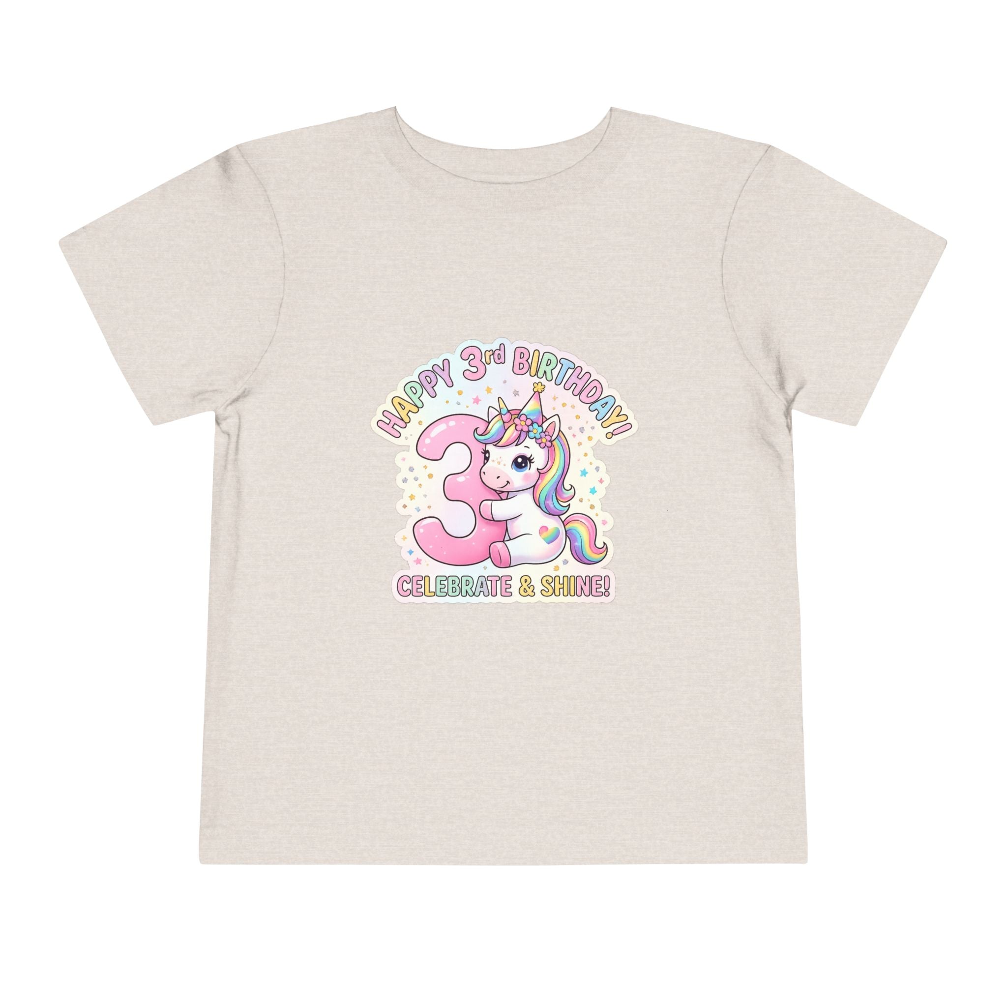 Toddler Unicorn 3rd Birthday Tee — "Happy 3rd Birthday!" Celebrate & Sparkle