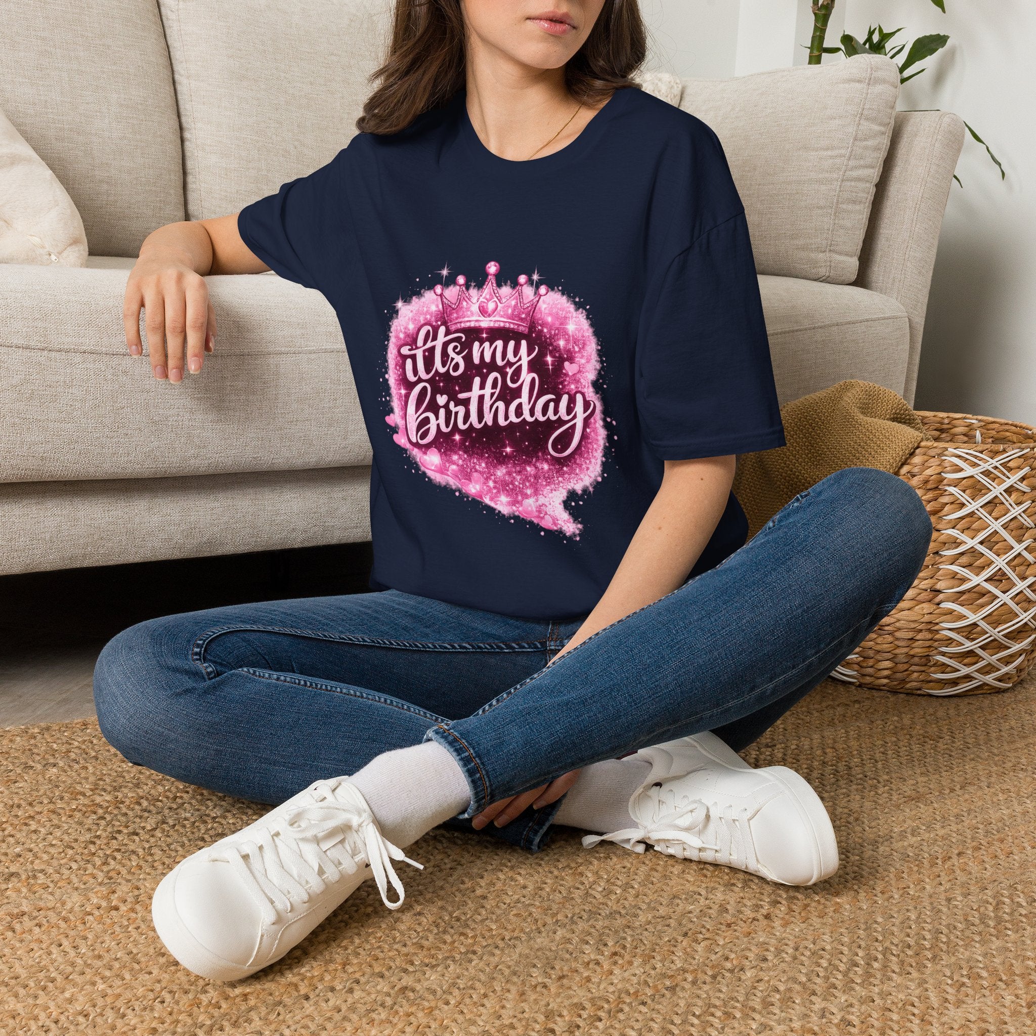 Birthday T-Shirt — “It's My Birthday” Pink Crown Celebration Tee