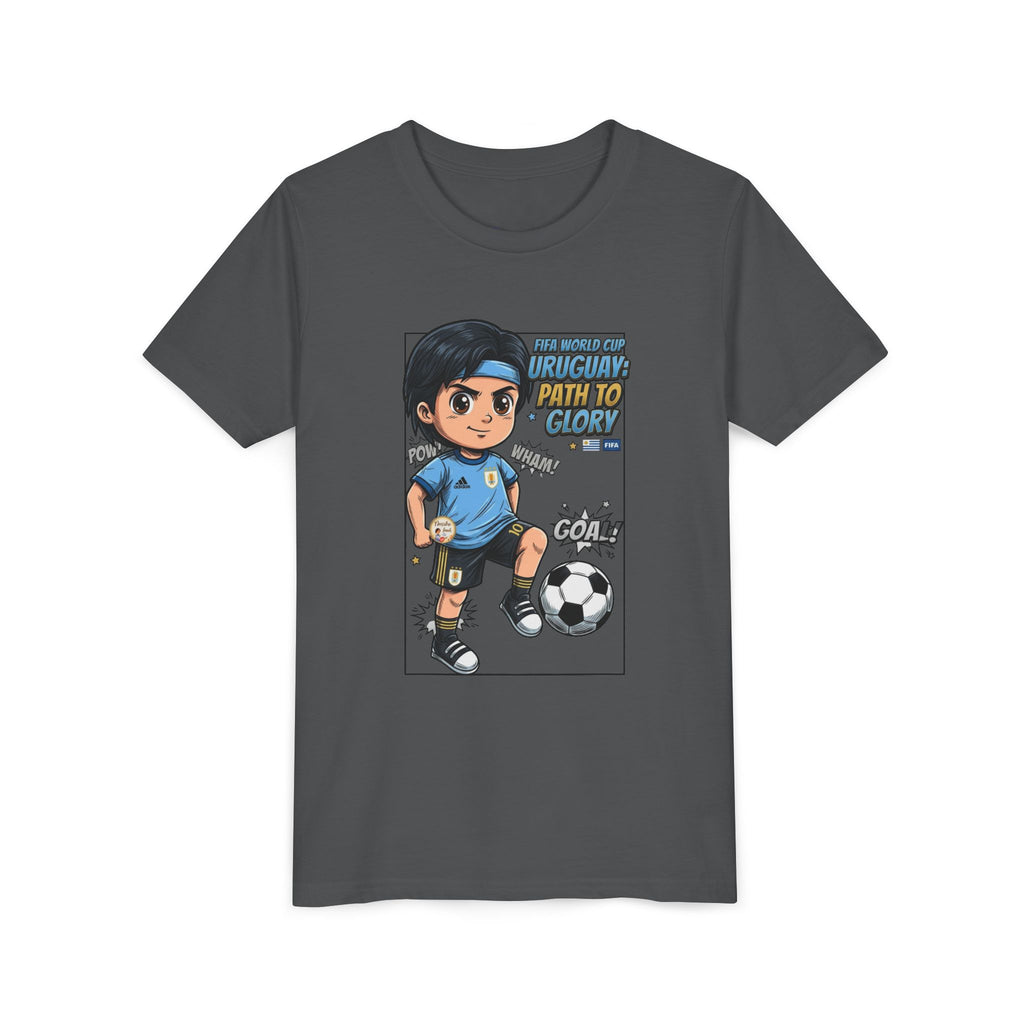 Youth Soccer Tee – Cute Cartoon Player "Ready to Score" Kids Jersey