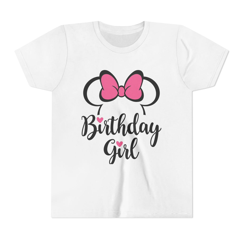 Birthday Girl Youth Tee — Pink Bow Party Shirt for Girls