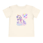 Toddler Tee — Pastel Unicorn "Happy Birthday" Shirt with Balloons