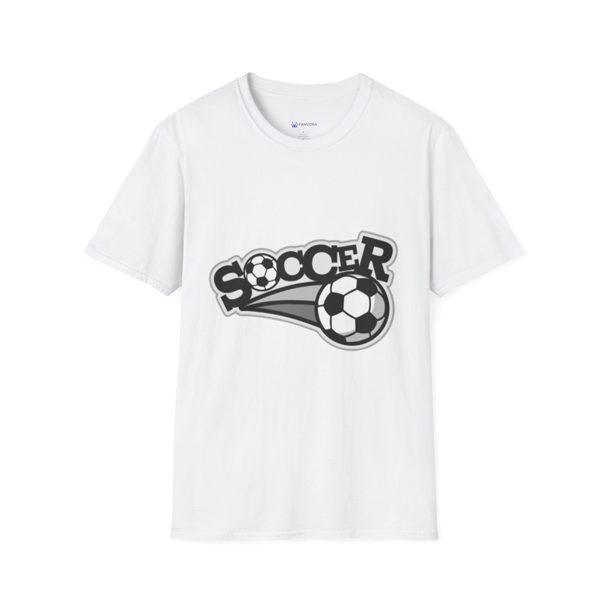 Soccer Graphic T‑Shirt — Retro Black & White Soccer Logo Tee