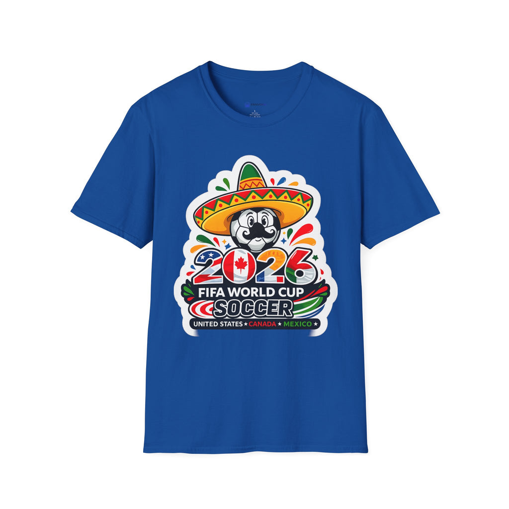 Soccer 2026 Soccer T-Shirt — Colorful Sombrero Mascot Design