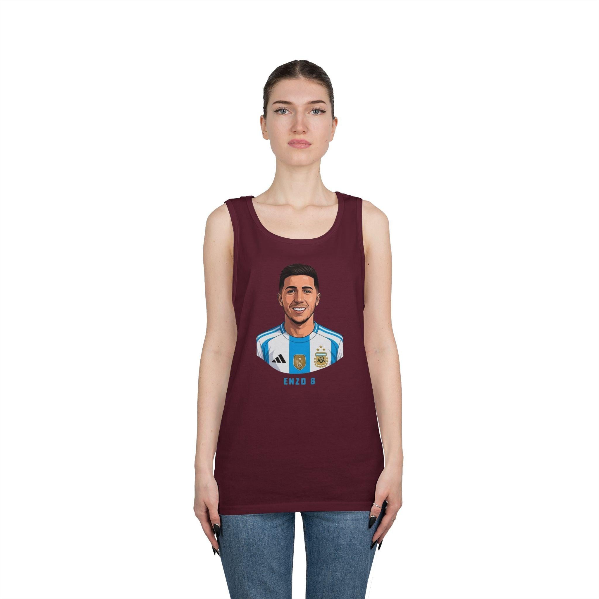 "I am Here to Stay" Argentina Soccer Star Tank Top — Jersey Portrait World Cup 2026.
