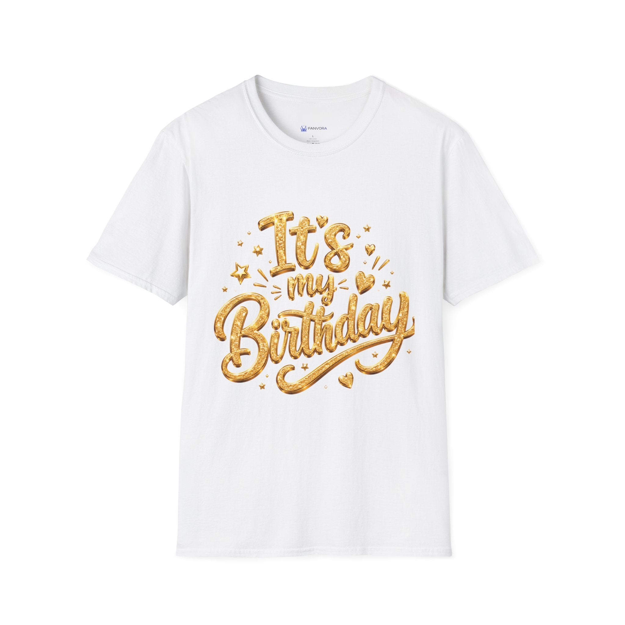 Birthday T-Shirt — "It's My Birthday" Gold Glitter Script Party Tee