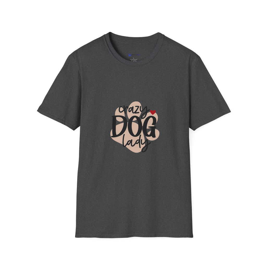 Crazy Dog Lady T-Shirt — Cute Paw Heart Graphic for Dog Lovers