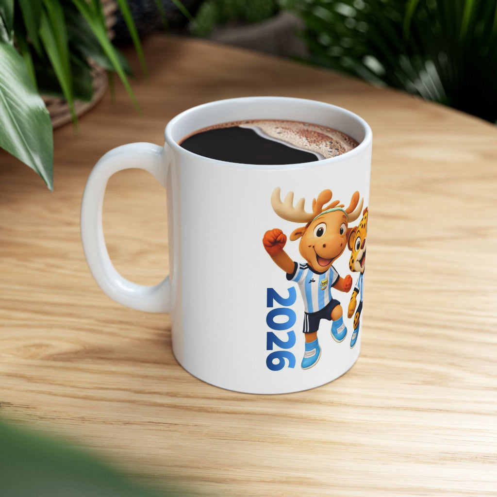 Soccer Mascot Ceramic Mug — Cute Animal Team Coffee Cup (11oz & 15oz)