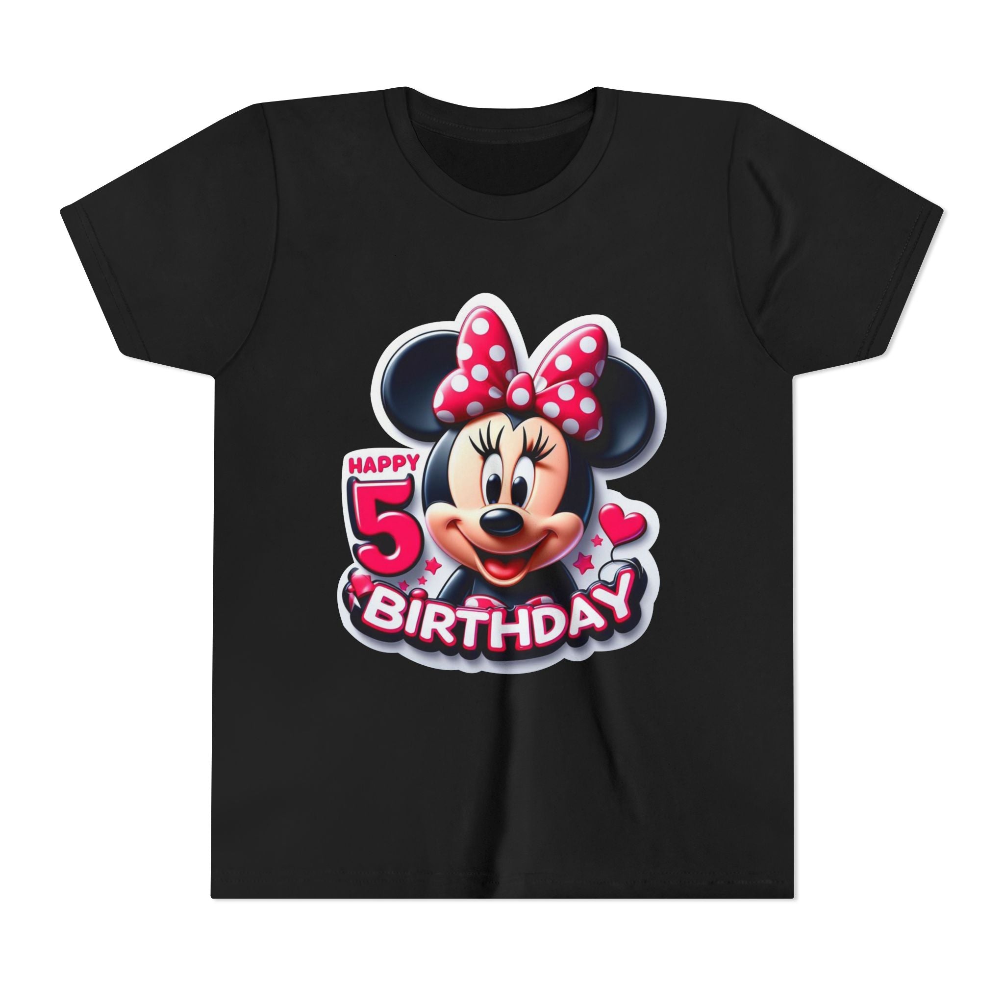 Minnie Mouse Happy 5th Birthday Youth Tee