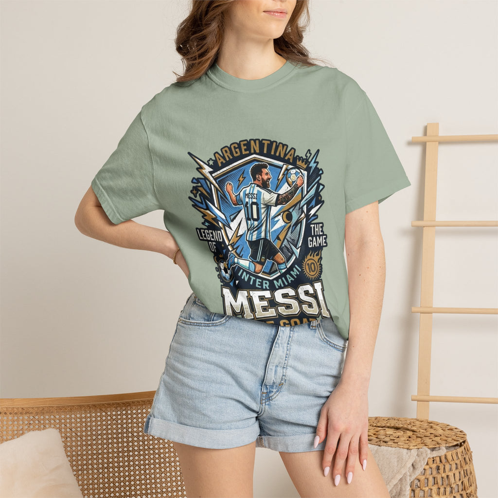 Messi "The GOAT" Soccer T-Shirt - Argentina Fan Version