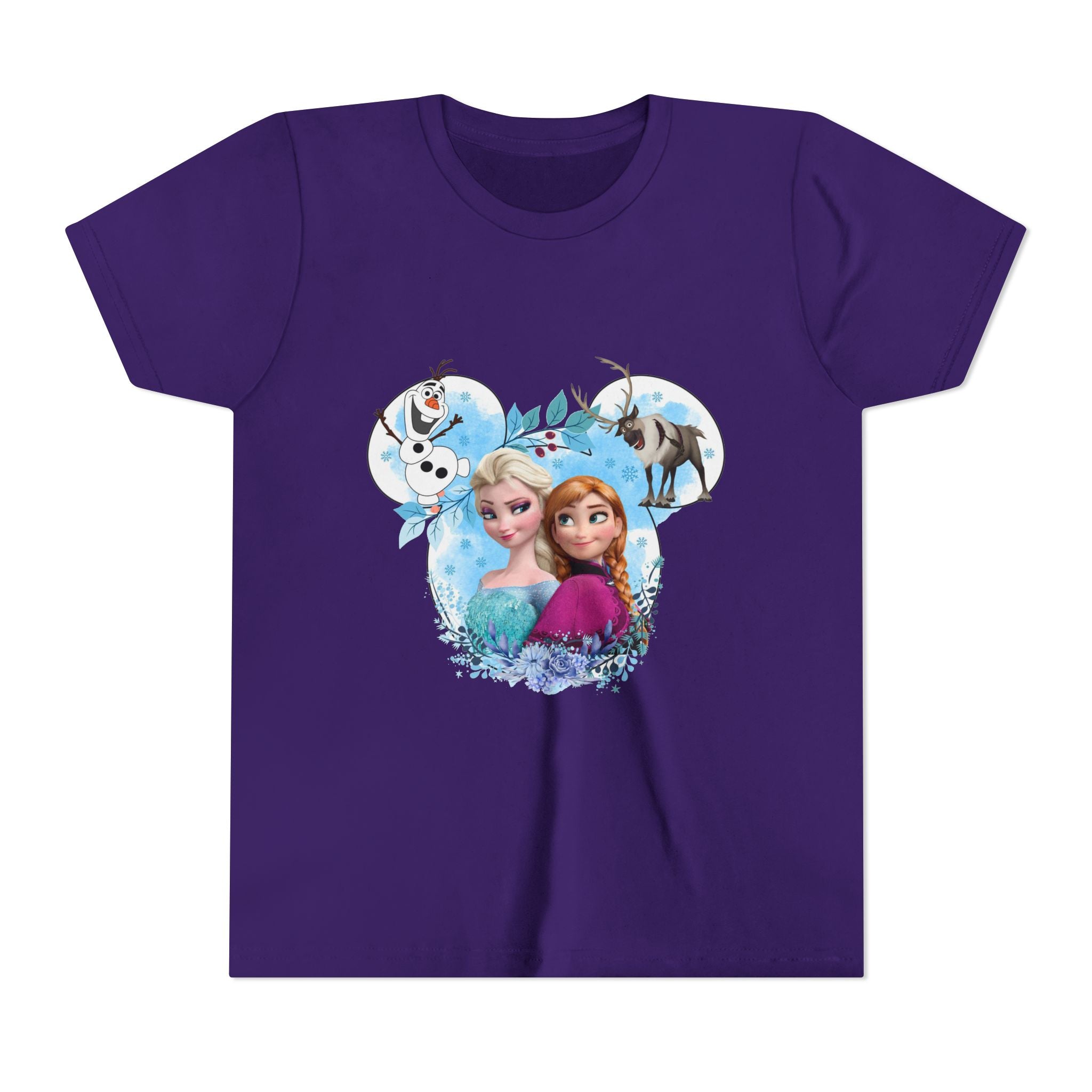 Girls' Frozen Princesses Youth Tee – Elsa & Anna Winter Friends Shirt