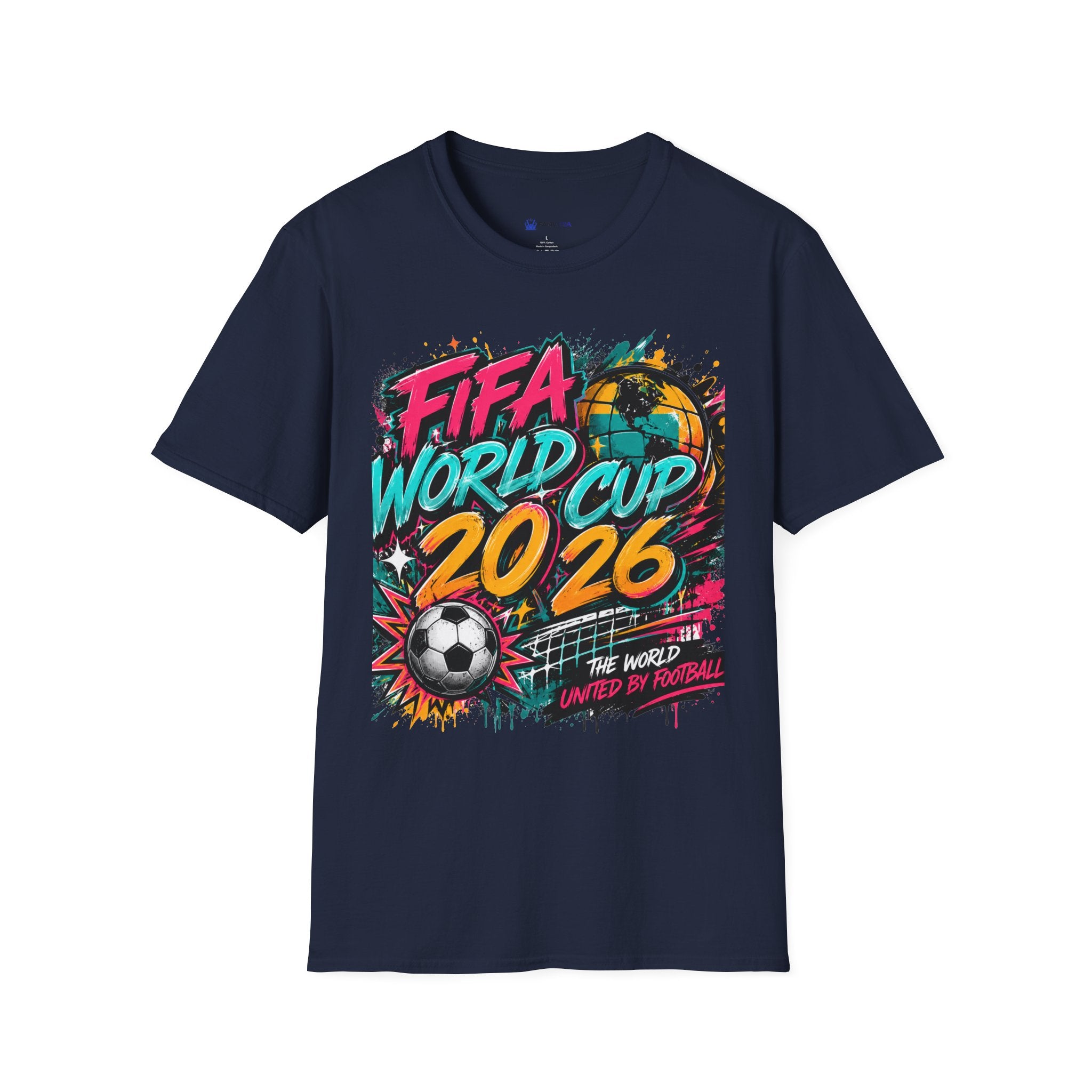 Soccer 2026 T-Shirt —  Bright color splash Graphic Tee.