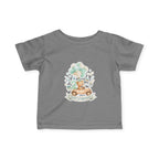 Baby 2nd Birthday Tee - Cute Bear in Car with Balloons Infant Shirt