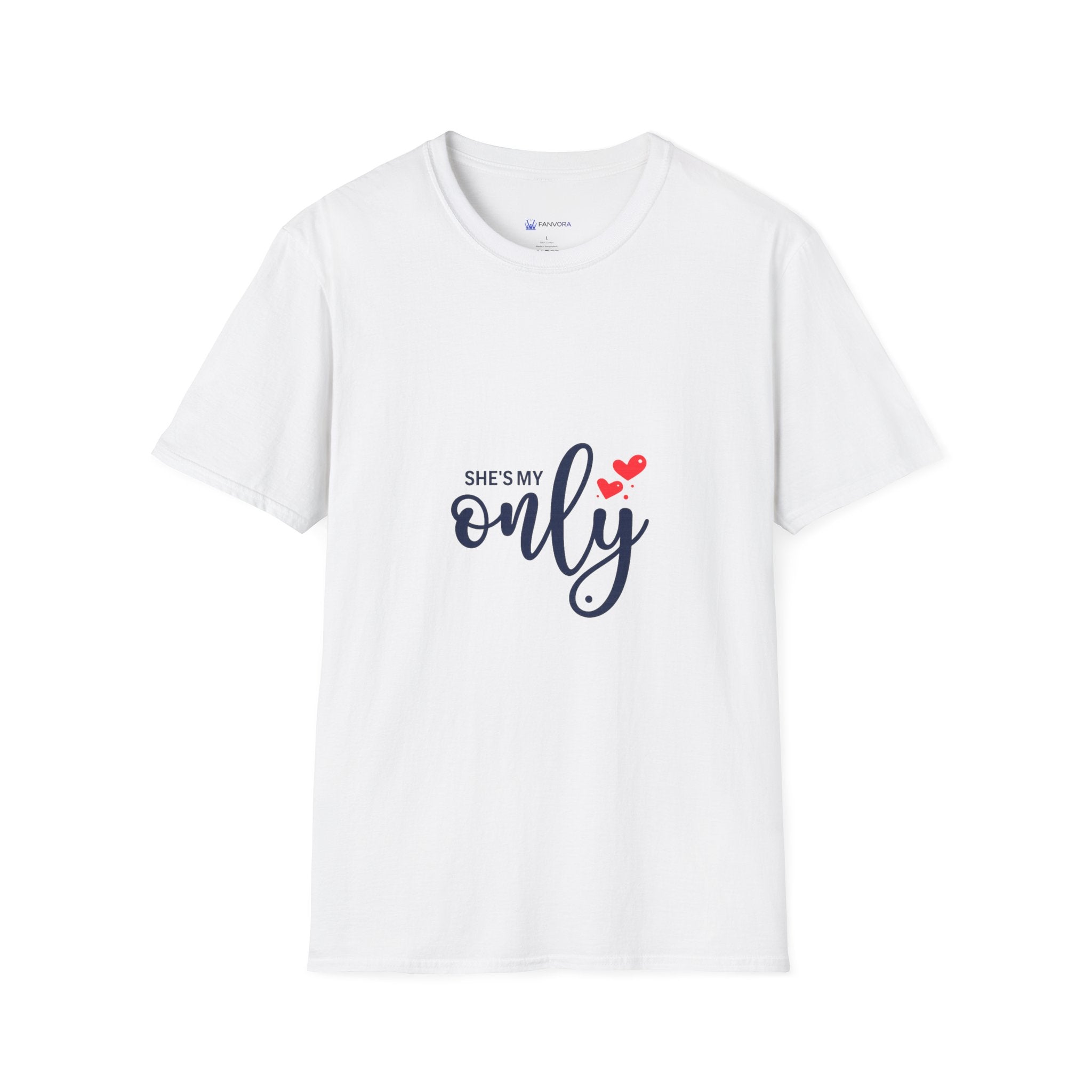She's My Only T-Shirt — Romantic Couples Graphic Tee with Hearts