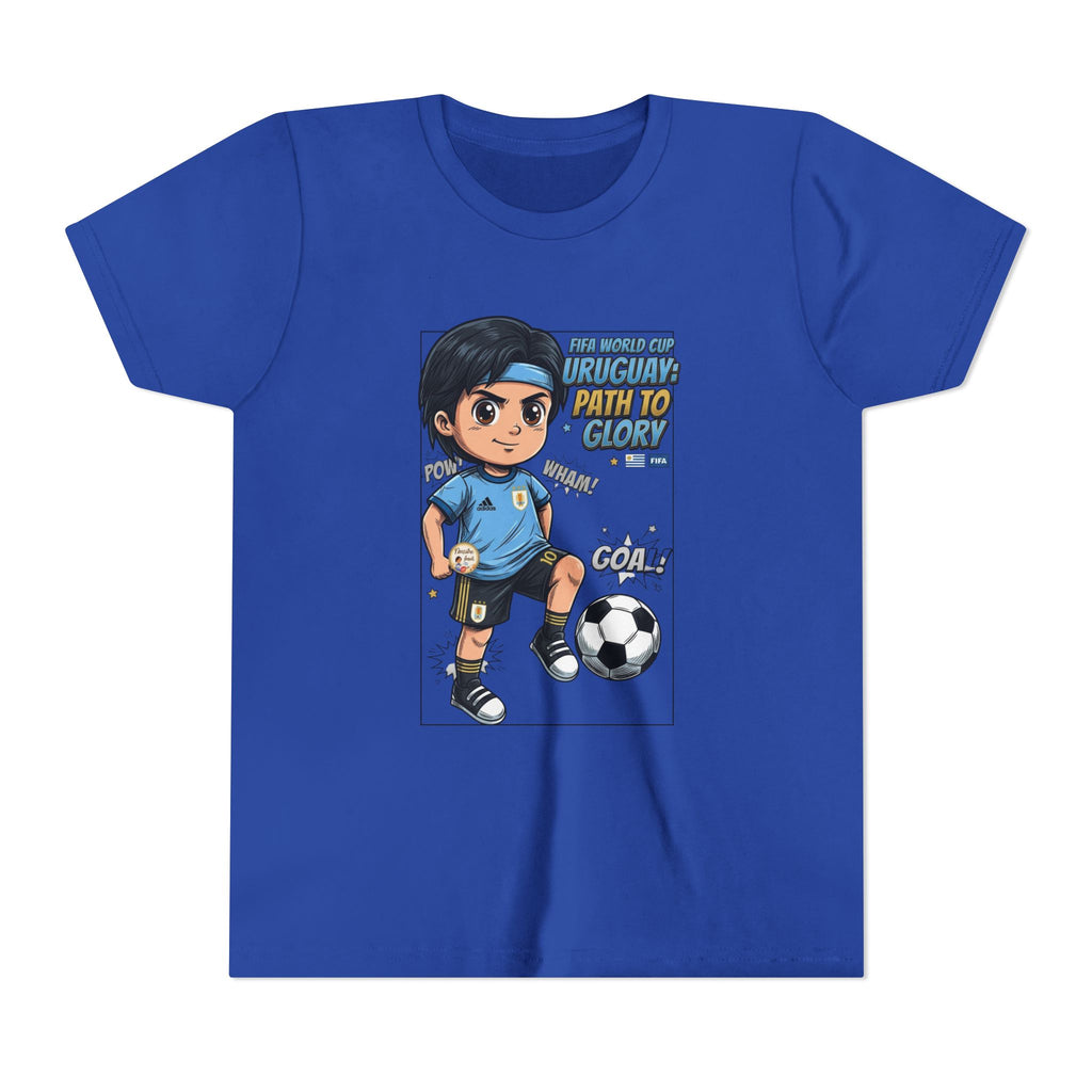 Youth Soccer Tee – Cute Cartoon Player "Ready to Score" Kids Jersey