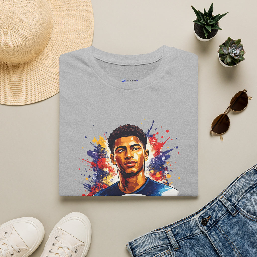 Portrait T-Shirt — Color Splash Football Player Graphic ("England legend")