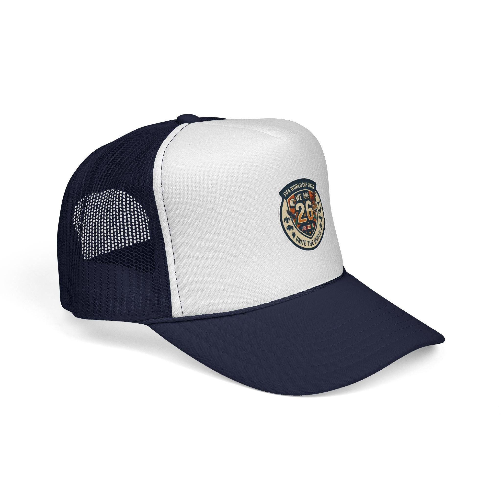 Vintage 'We Are 26' Badge Trucker Cap - World Cup 2026 Fan version.