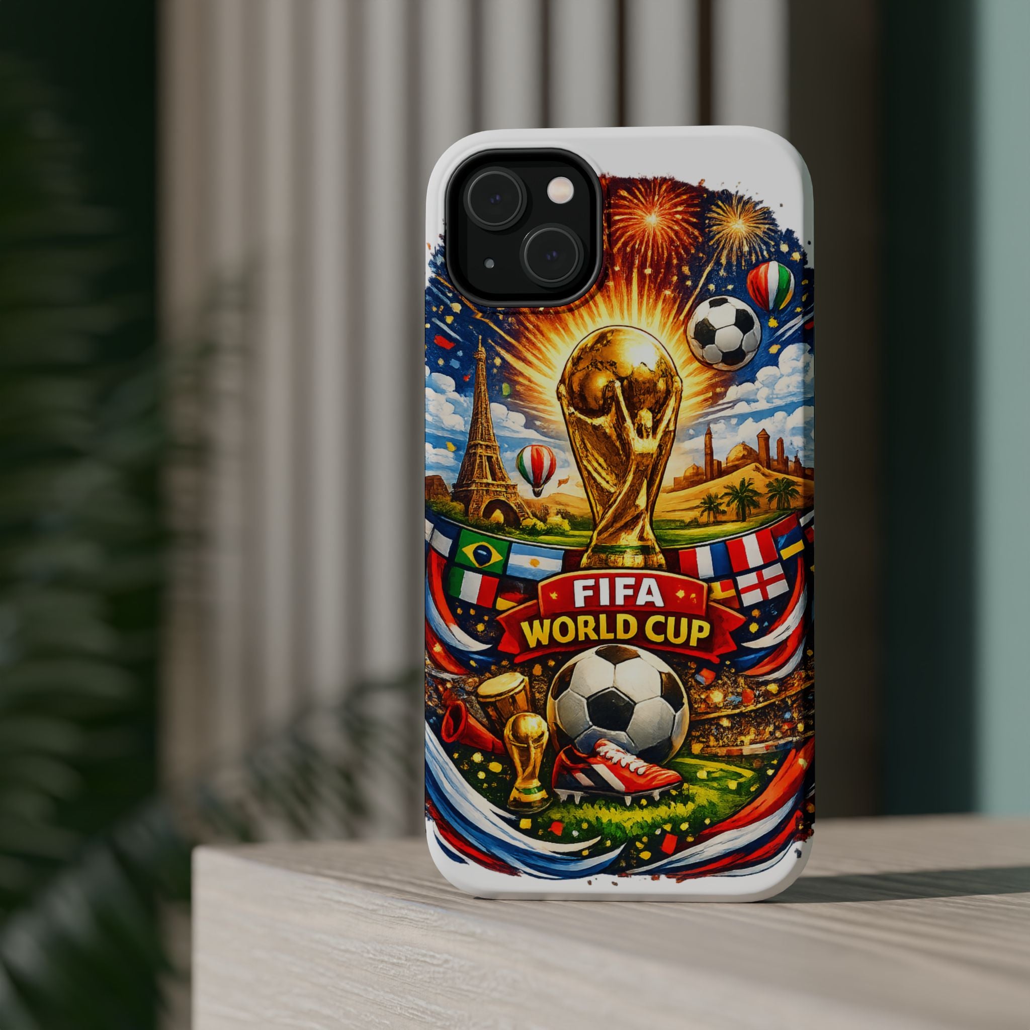 Soccer Magnetic Impact-Resistant Phone Case — FIFA Trophy Design