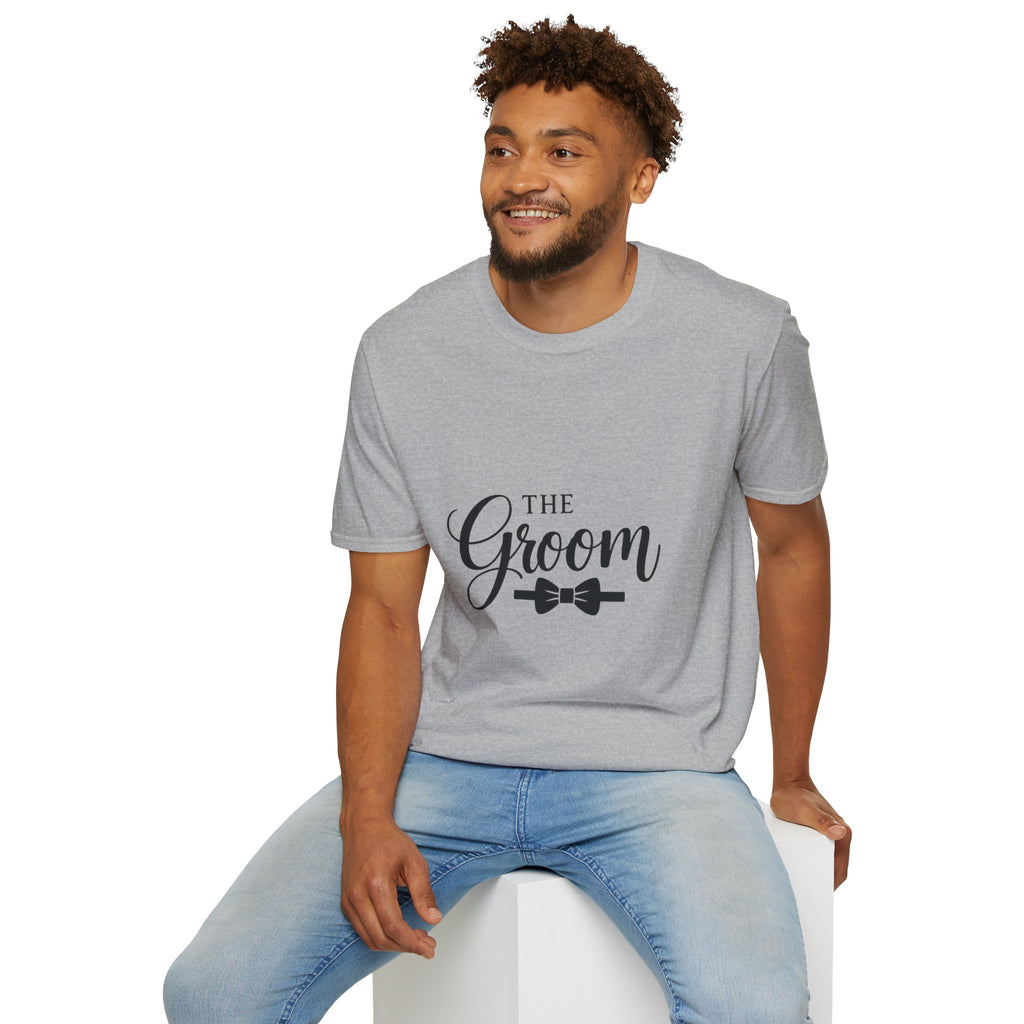 Groom T-Shirt — 'The Groom' Wedding Tee with Bowtie Graphic