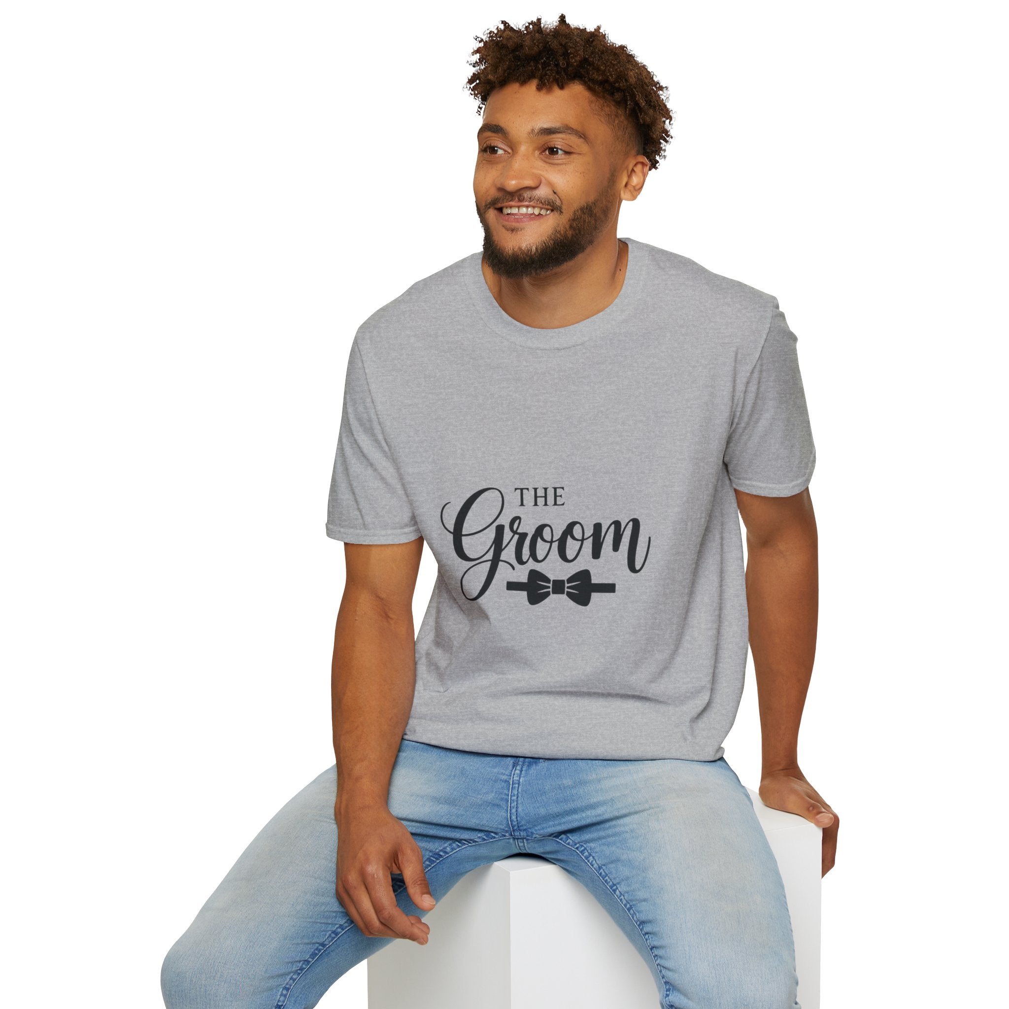 Groom T-Shirt — 'The Groom' Wedding Tee with Bowtie Graphic