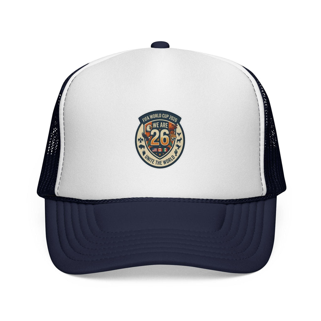 Vintage 'We Are 26' Badge Trucker Cap - World Cup 2026 Fan version.
