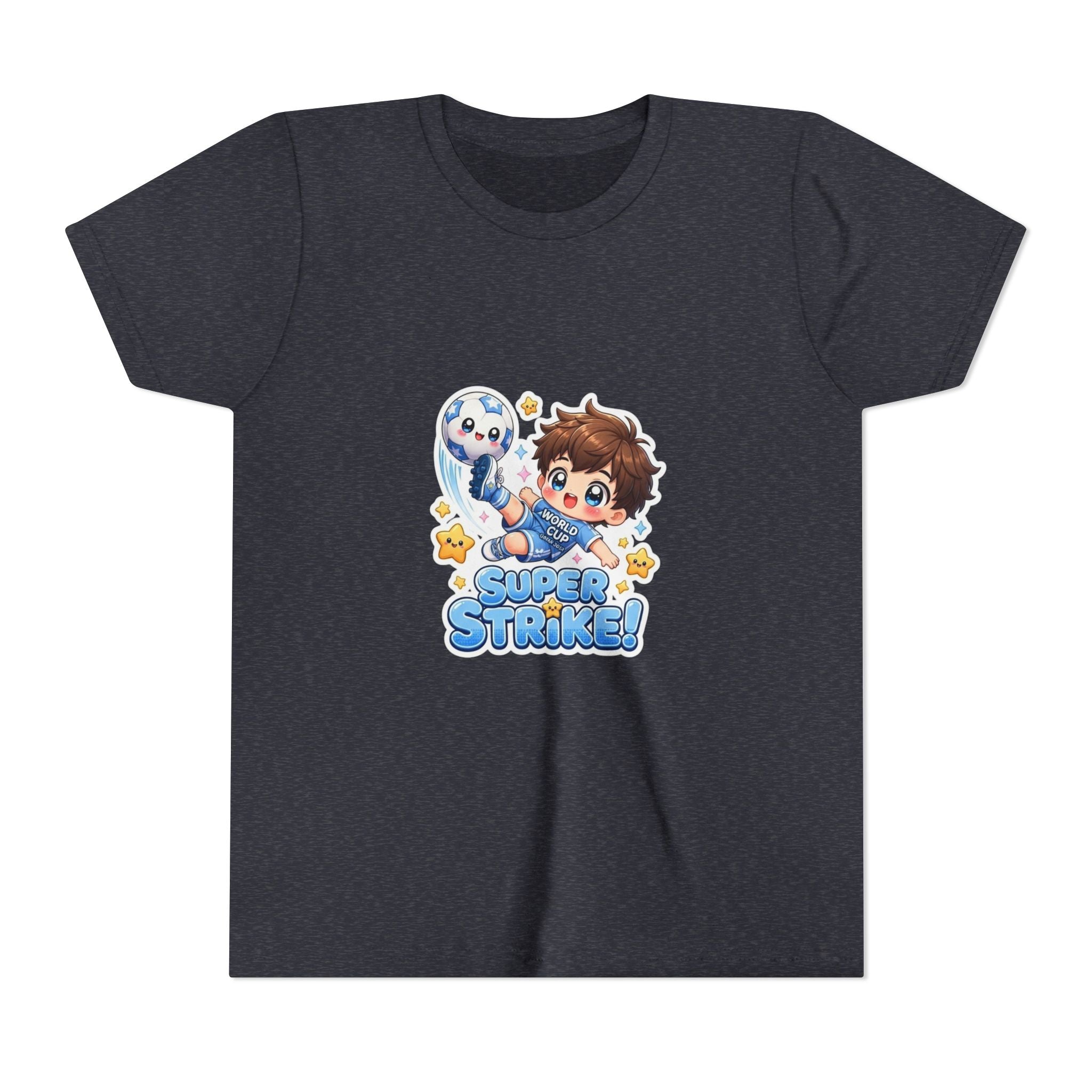 Youth Tee - Cute 'Super Strike!' Soccer Boy Graphic