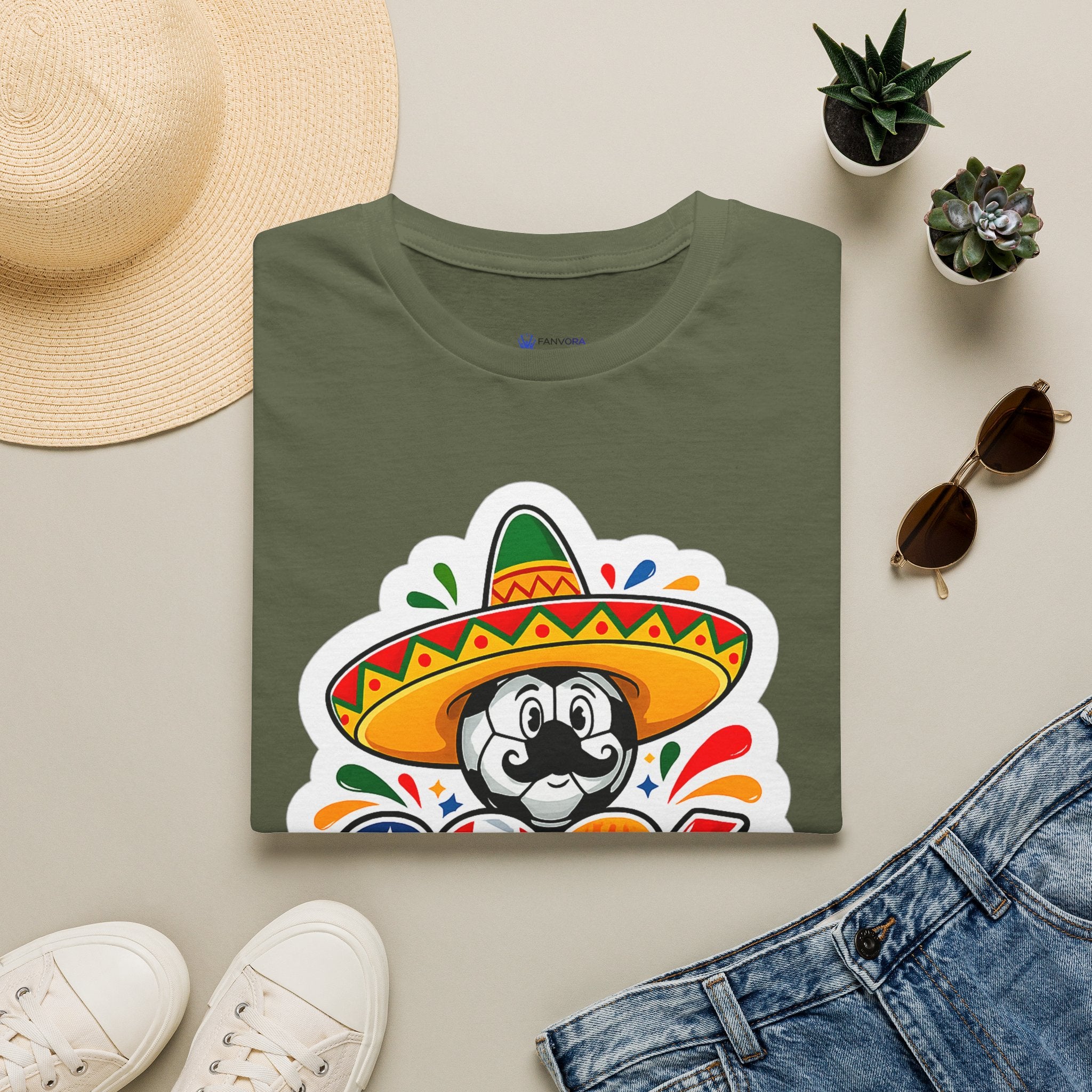 Soccer 2026 Soccer T-Shirt — Colorful Sombrero Mascot Design