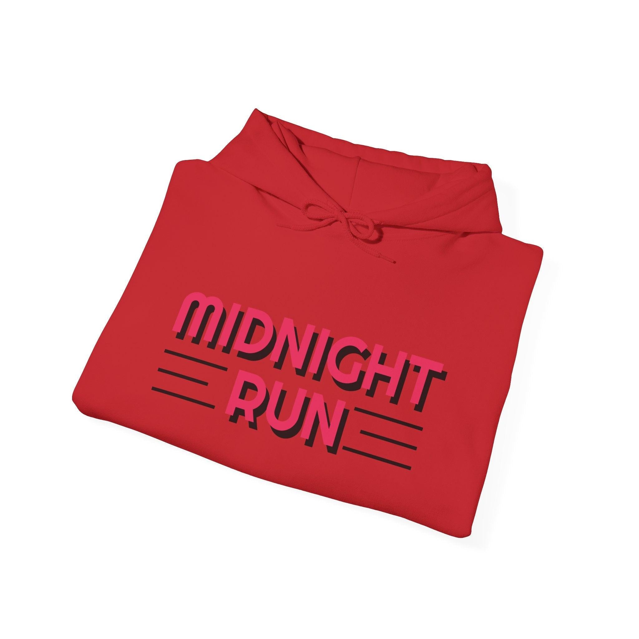 Unisex Midnight Run Hoodie — Retro Palm Beach Graphic Hooded Sweatshirt.