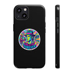 Matte Black iPhone Tough Cases 12 to 17 Pro Max  — "King of Pop Forever" Retro Pop Art Phone Case.