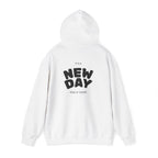 New Day Hoodie — "I'm Happy" Minimal Positive Graphic Sweatshirt.